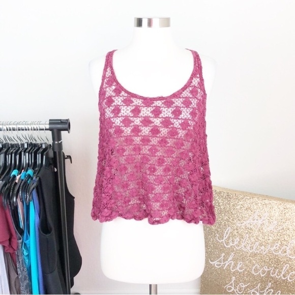 Element maroon crochet crop top - Picture 1 of 6